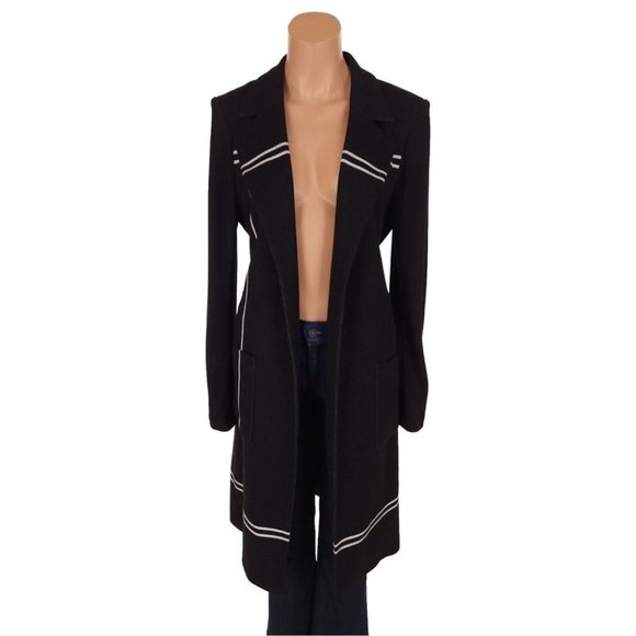 Iris Setlakwe Jackets & Blazers - Iris Setlakwe Mid-Length Trench Coat in Black Stripe Size 10